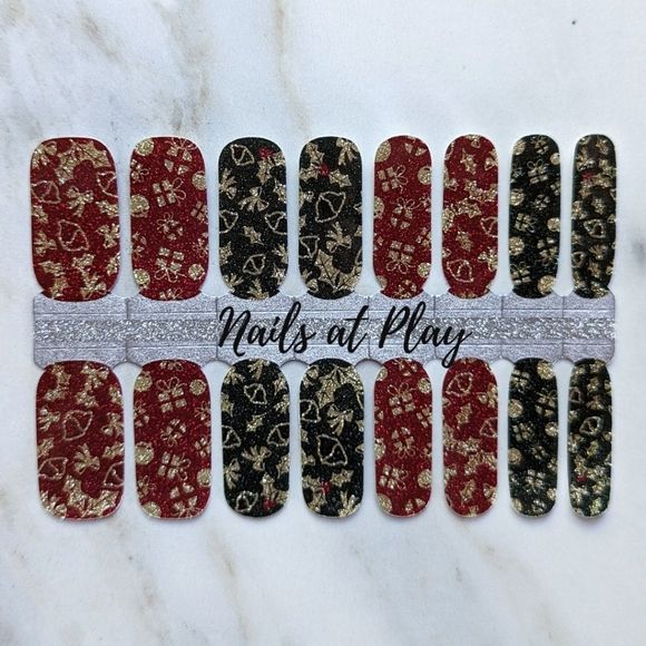 5 for $15 Nail Wraps-  Bells & Presents - Picture 1 of 5